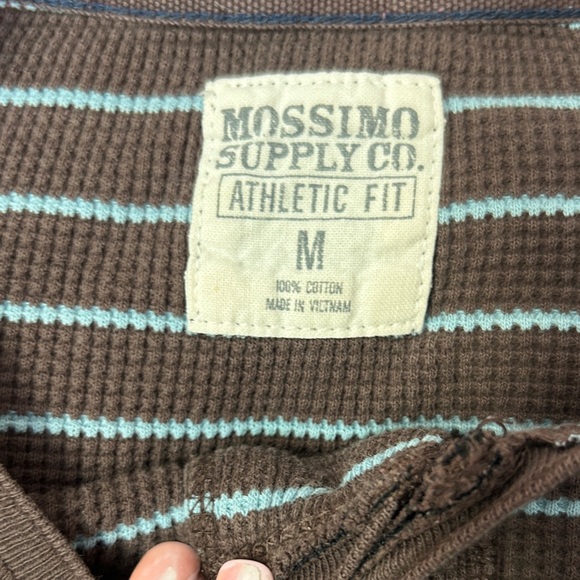 Mossimo Supply Co. Black and Teal Striped Henley - Picture 2 of 5